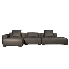 Gray sectional sofa on a white background