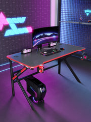 Black Phantom LED Gaming Desk-Width 160cm