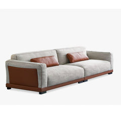 Sofa - 4 Seater Leather & Cloth