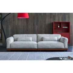 Sofa - 4 Seater Leather & Cloth