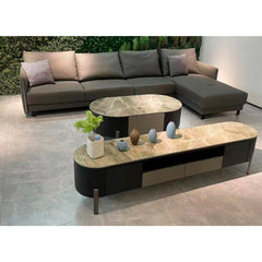 TV Cabinet with Green Stone Top Set