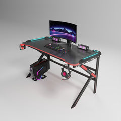 Black Phantom LED Gaming Desk-Width 160cm