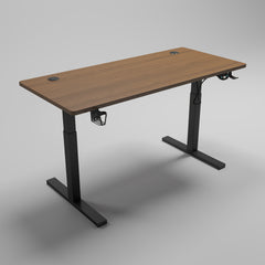 Walnut + Black Leg Adjustable Height Desk