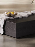 Black Marble & Wood Fusion Coffee Table