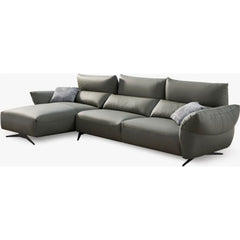 Three Seater Sofa with Right Chaise - Leather