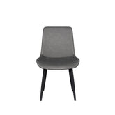 Gray chair with black legs on a white background