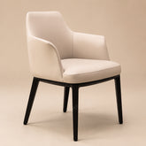 full white leather dining chair