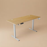 Trizenith Electric Adjustable Height Desk | Melbourne Shipping (Oak + White)