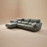 Three Seater Sofa with Right Chaise - Leather