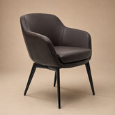 brown leather dining chair