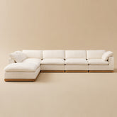 Luxury Feather-Filled Fabric Sofa with Russian Larch Solid Wood Frame