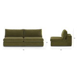 AA Beta 98" Modular Sofa - Cypress Green