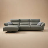 Luxury Top-Grain Leather Recliner Sofa with Feather Filling & Solid Larch Wood Frame