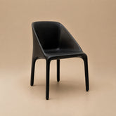 Modern Black Leather Dining Chair – Minimalist Upholstered Dining Seat