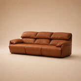 orange leather sofa