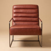 Red leather leisure chair