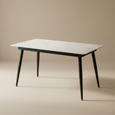 white and oak dining table
