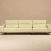 yellow leather sofa