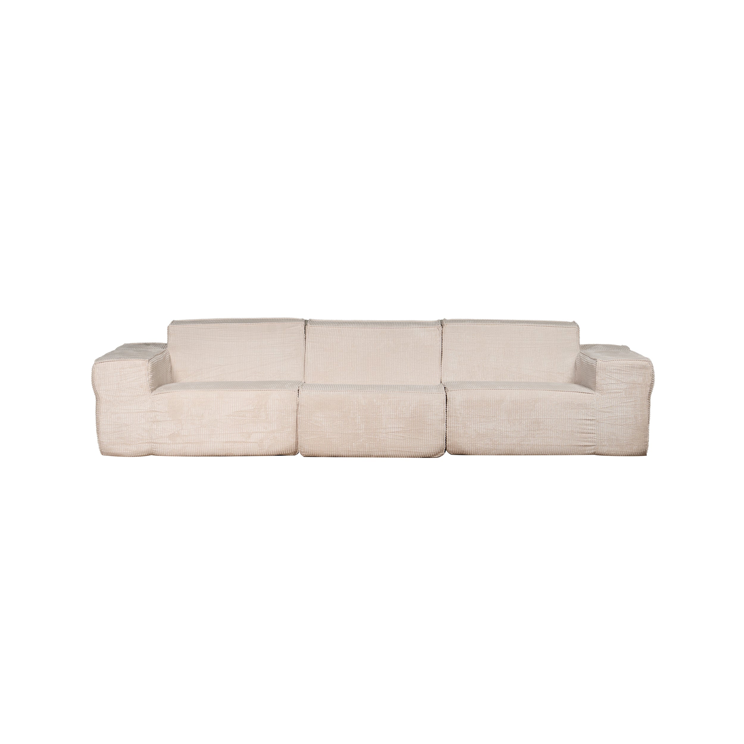Beige modular sofa on a white background
