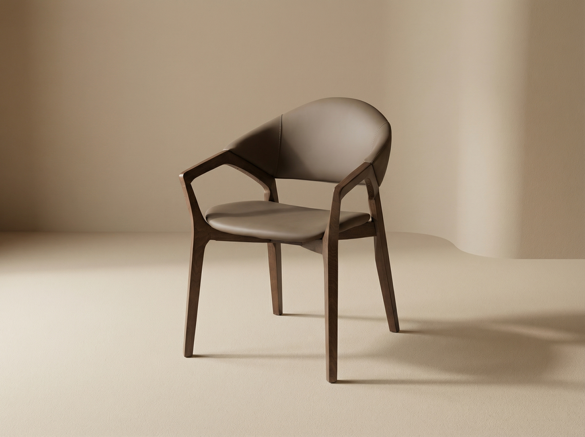Vista Dining Chair Leather and Oak Wood