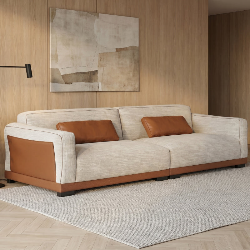 Sofa - 2 Seater Leather & Cloth