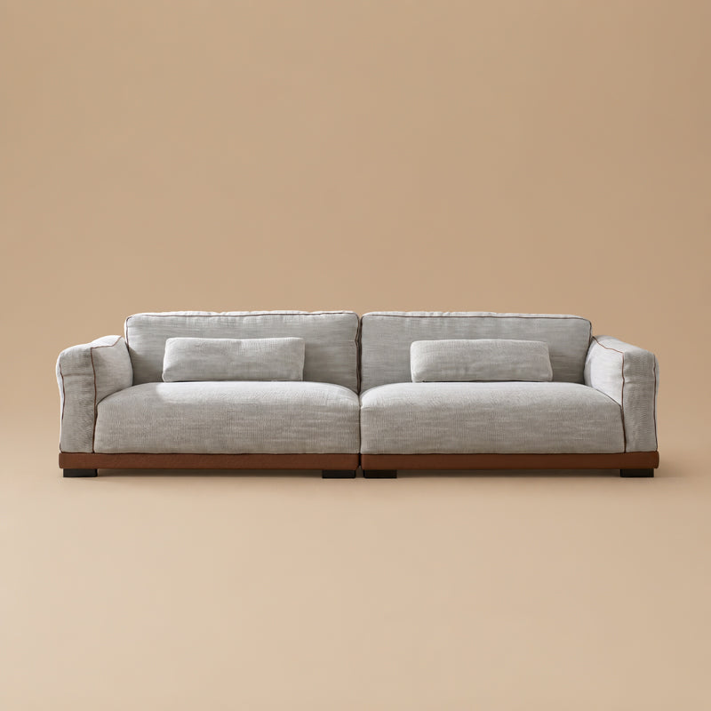 Sofa - 2 Seater Leather & Cloth