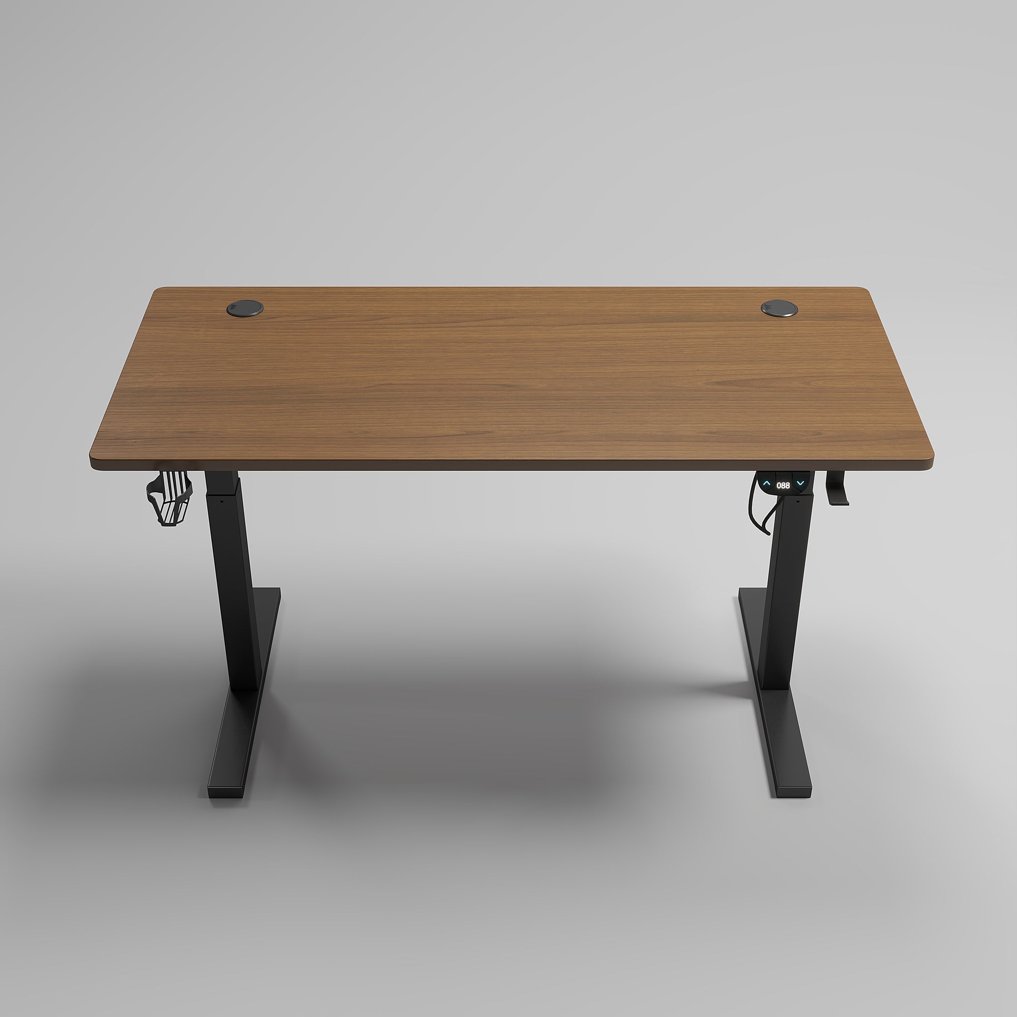 Trizenith Electric Adjustable Height Desk | Melbourne Shipping ( Walnut + Black )