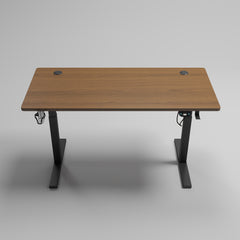 Walnut + Black Leg Adjustable Height Desk