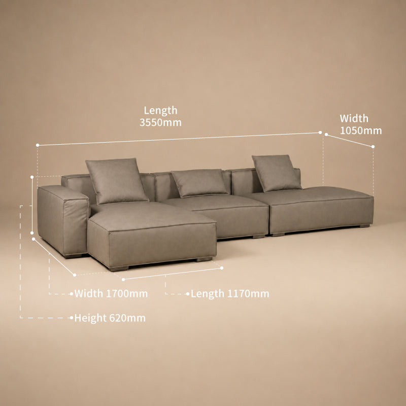 3 Seater Luxury Leather Sofa – Top Grain Cow Leather & Feather Cushion