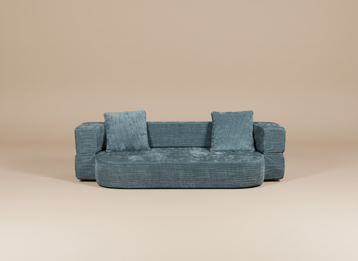 UrbanFlex 2-in-1 Compressed Sofa Bed – Deep Blue-Grey