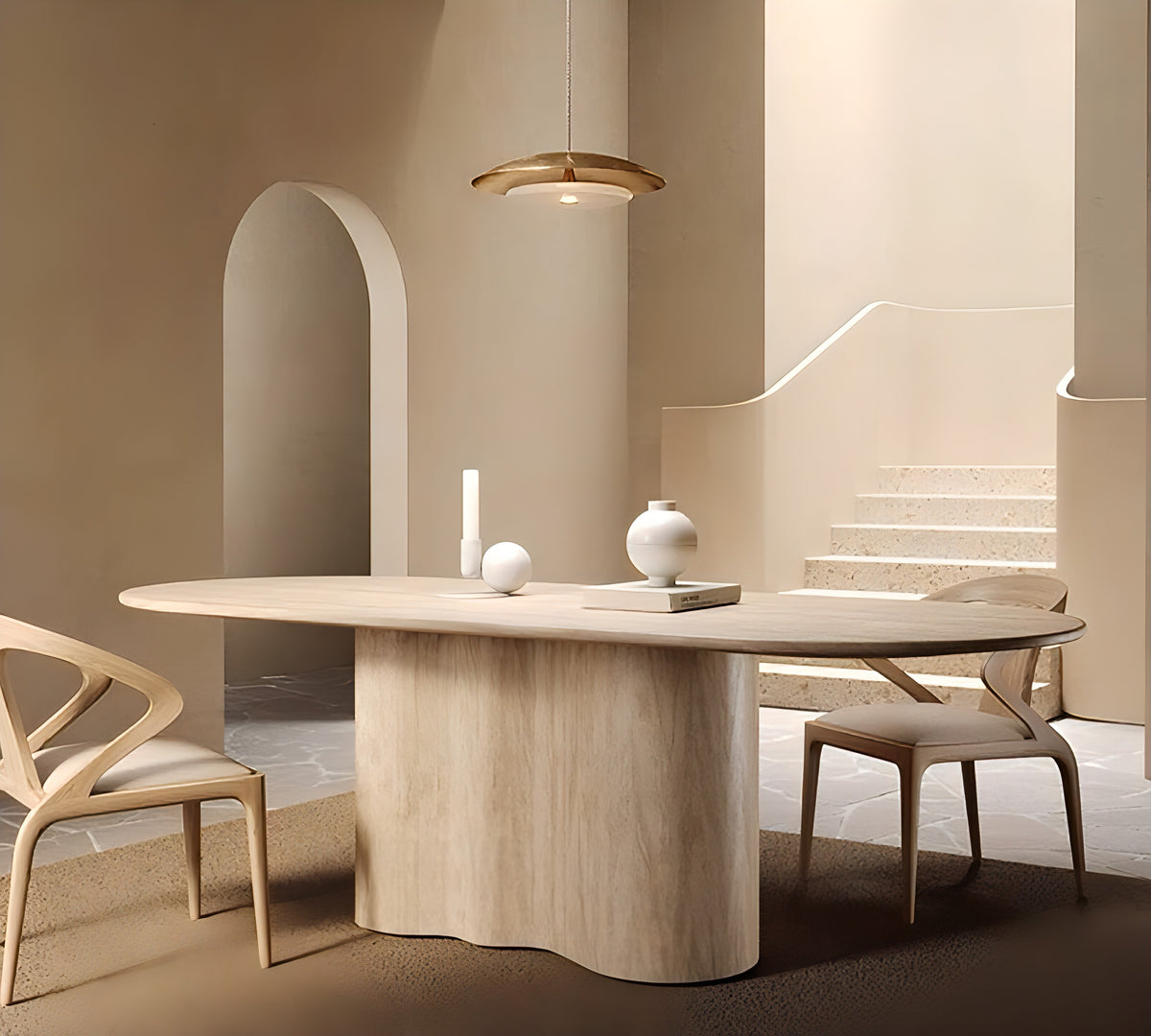 Terra Travertine Rectangular Dining Table