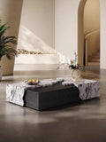 Black Marble & Wood Fusion Coffee Table