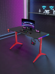Gaming Desk -Black top&Red leg