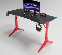 Gaming Desk -Black top&Red leg