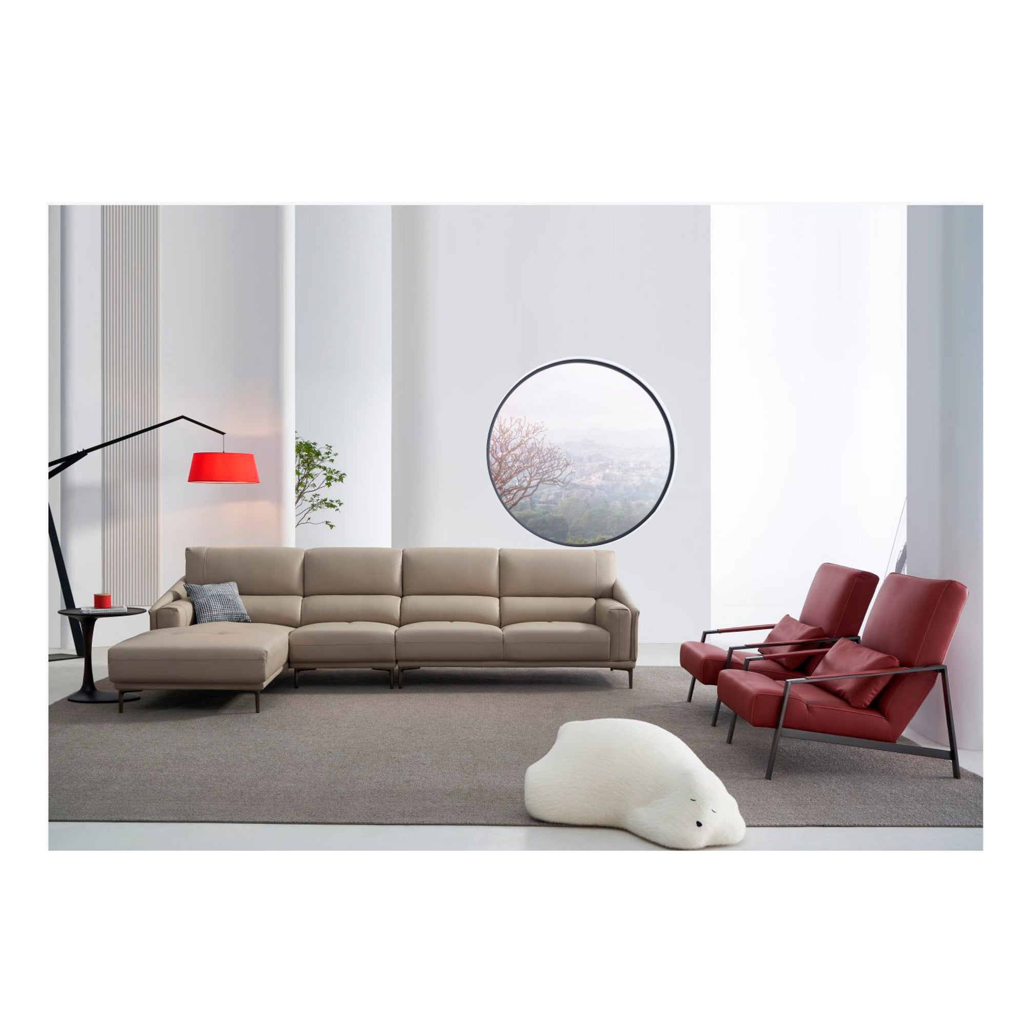 Aurelia L-Shape Leather Sofa