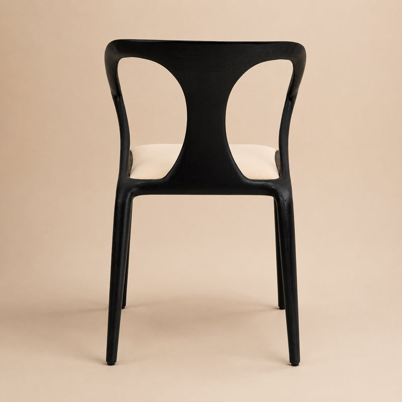 Cream seat dining chair