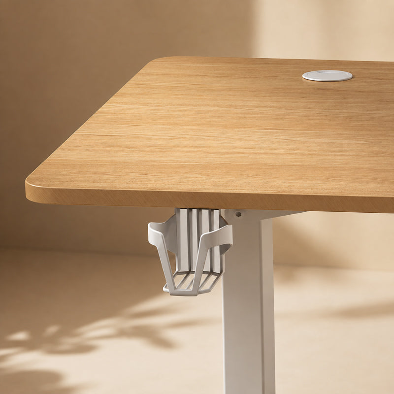 Trizenith Electric Adjustable Height Desk | Melbourne Shipping (Oak + White)