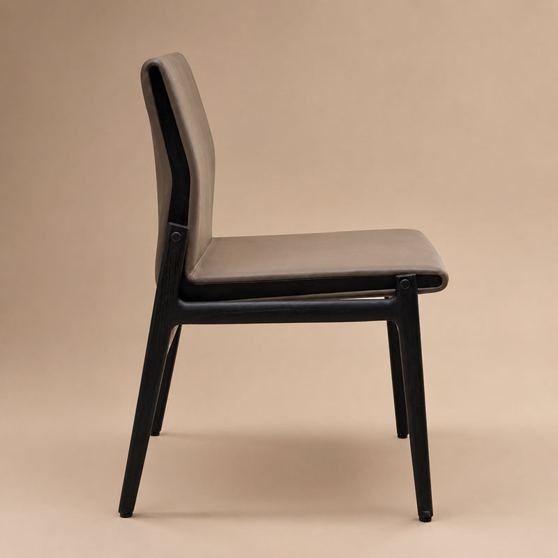 Modern Ash Wood Upholstered Dining Chair