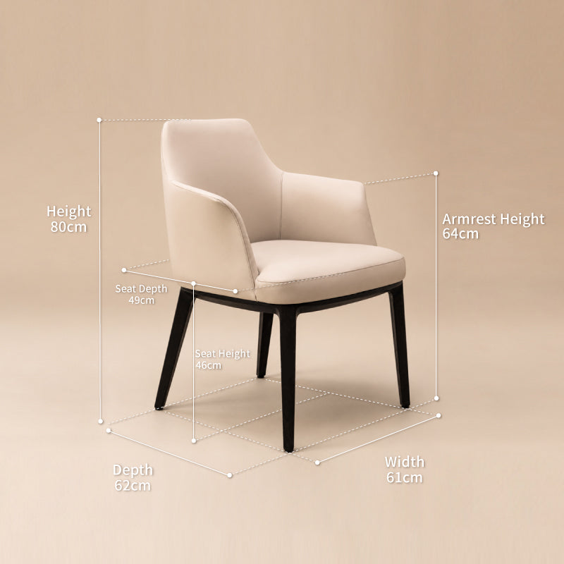 full white leather dining chair