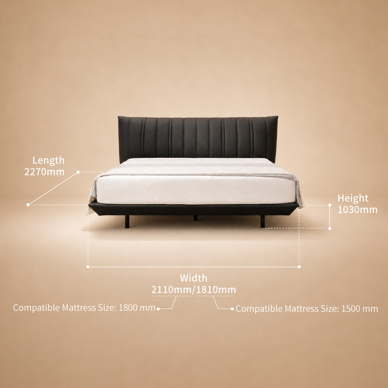 top grain leather bed frame