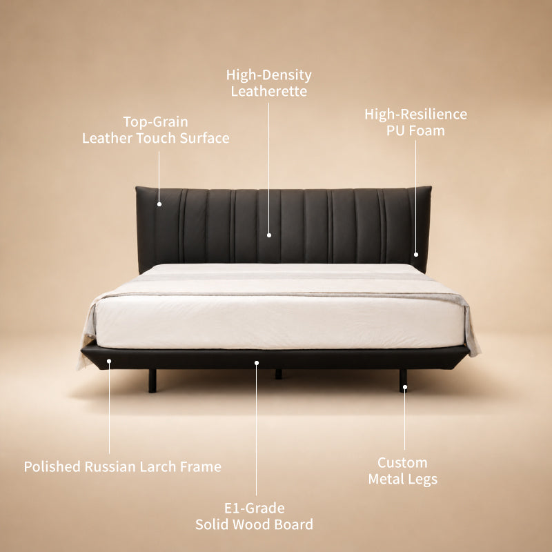 top grain leather bed frame