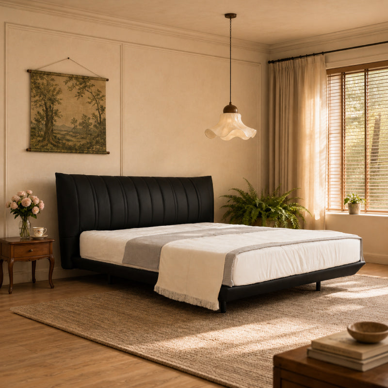 top grain leather bed frame