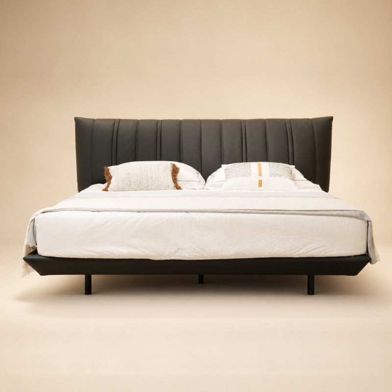 top grain leather bed frame