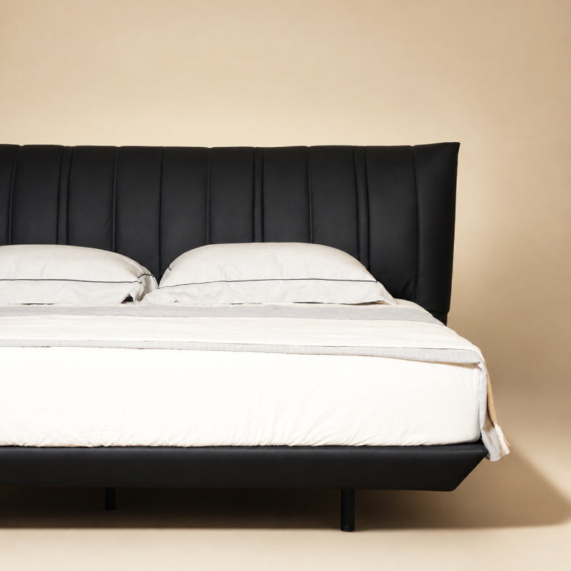 top grain leather bed frame