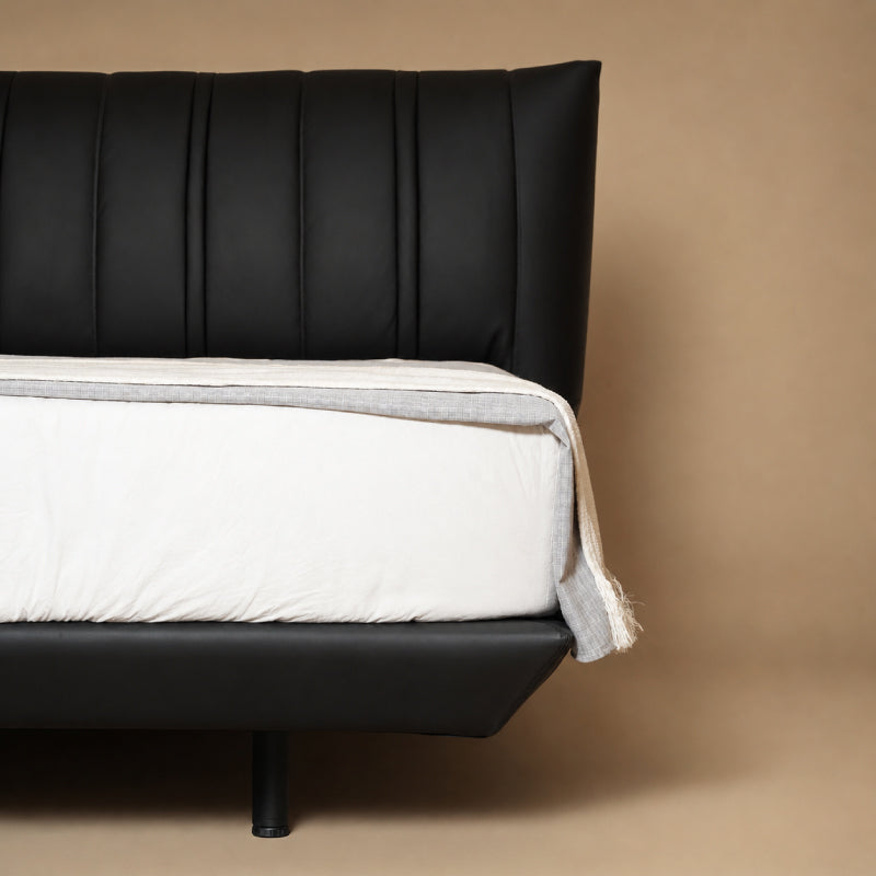top grain leather bed frame