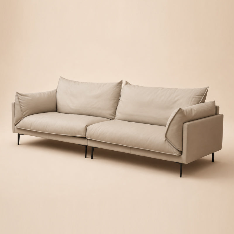 2 Seater Genuine Leather Sofa with Metal Frame – Modern Designer Lounge