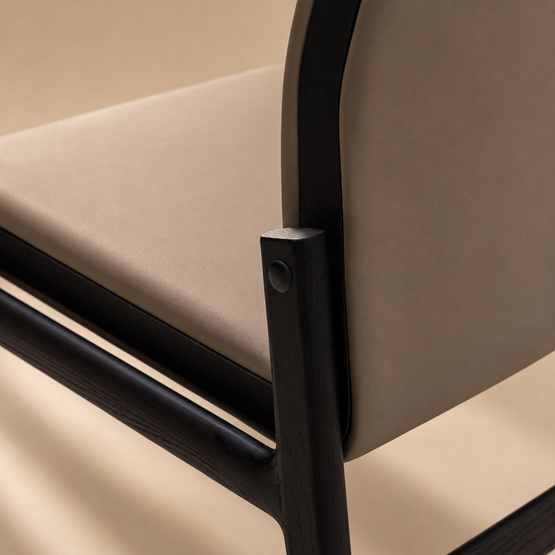 Modern Ash Wood Upholstered Dining Chair