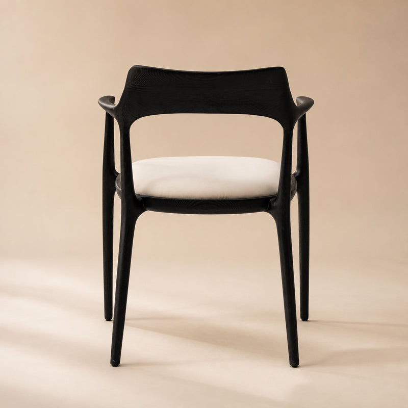 black and white dining chair