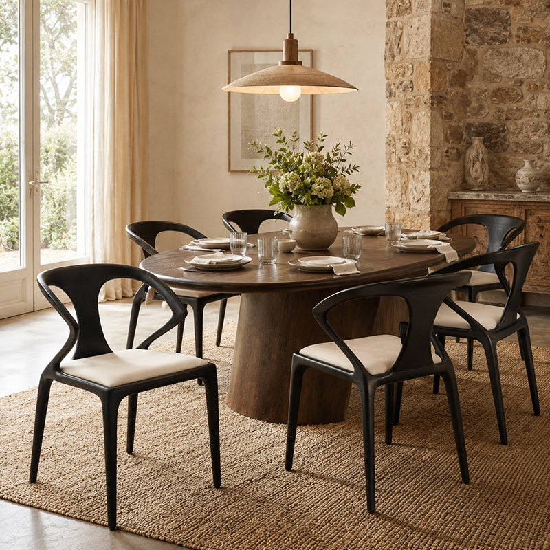 Cream seat dining chair