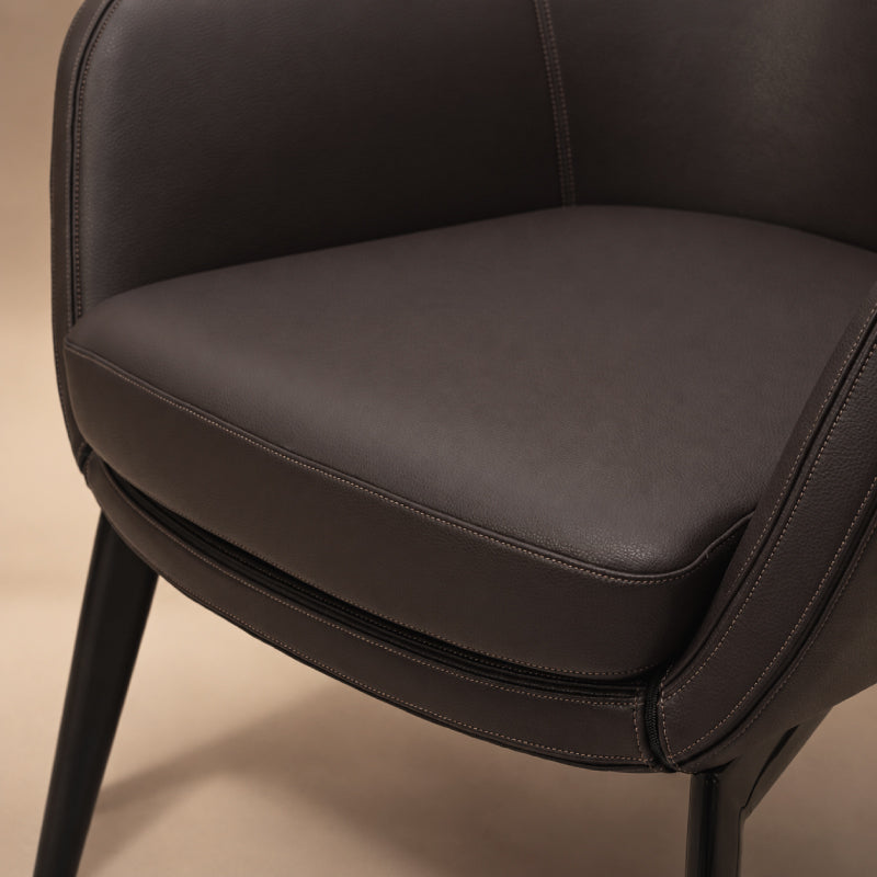 brown leather dining chair